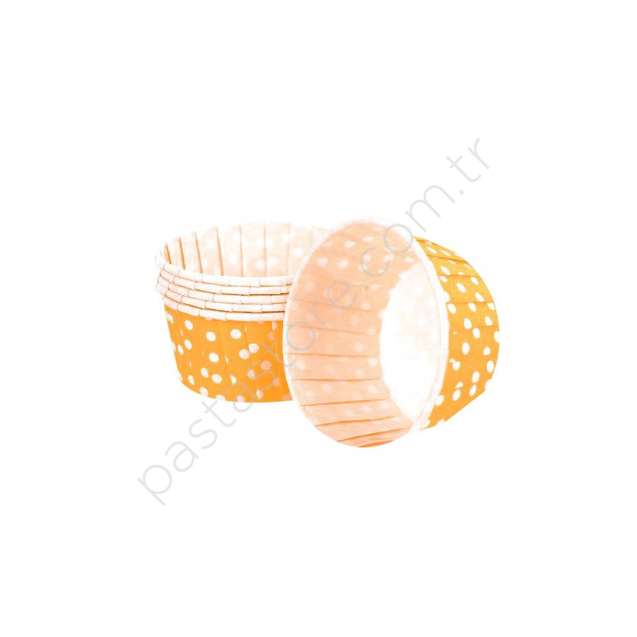 Kağıt Muffin Kek Kapsülü Turuncu Puantiyeli 50 li NO:3