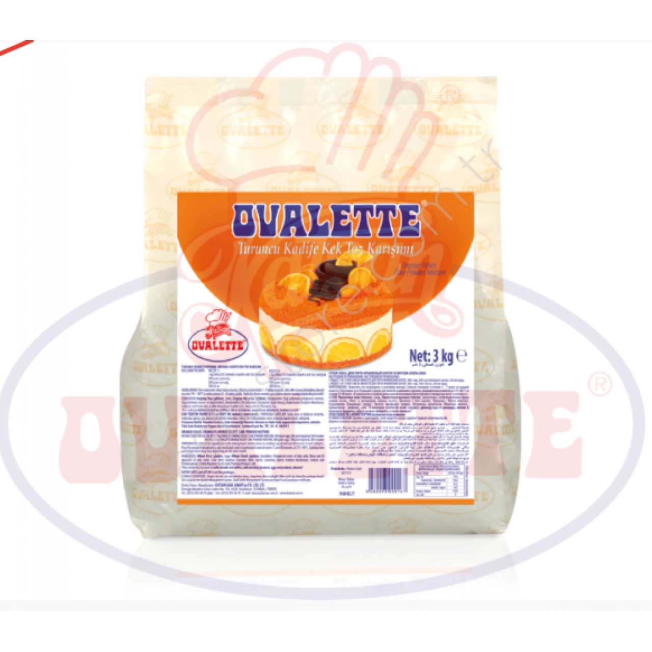 Ovalette Turuncu Kadife Kek Mix 3 Kg