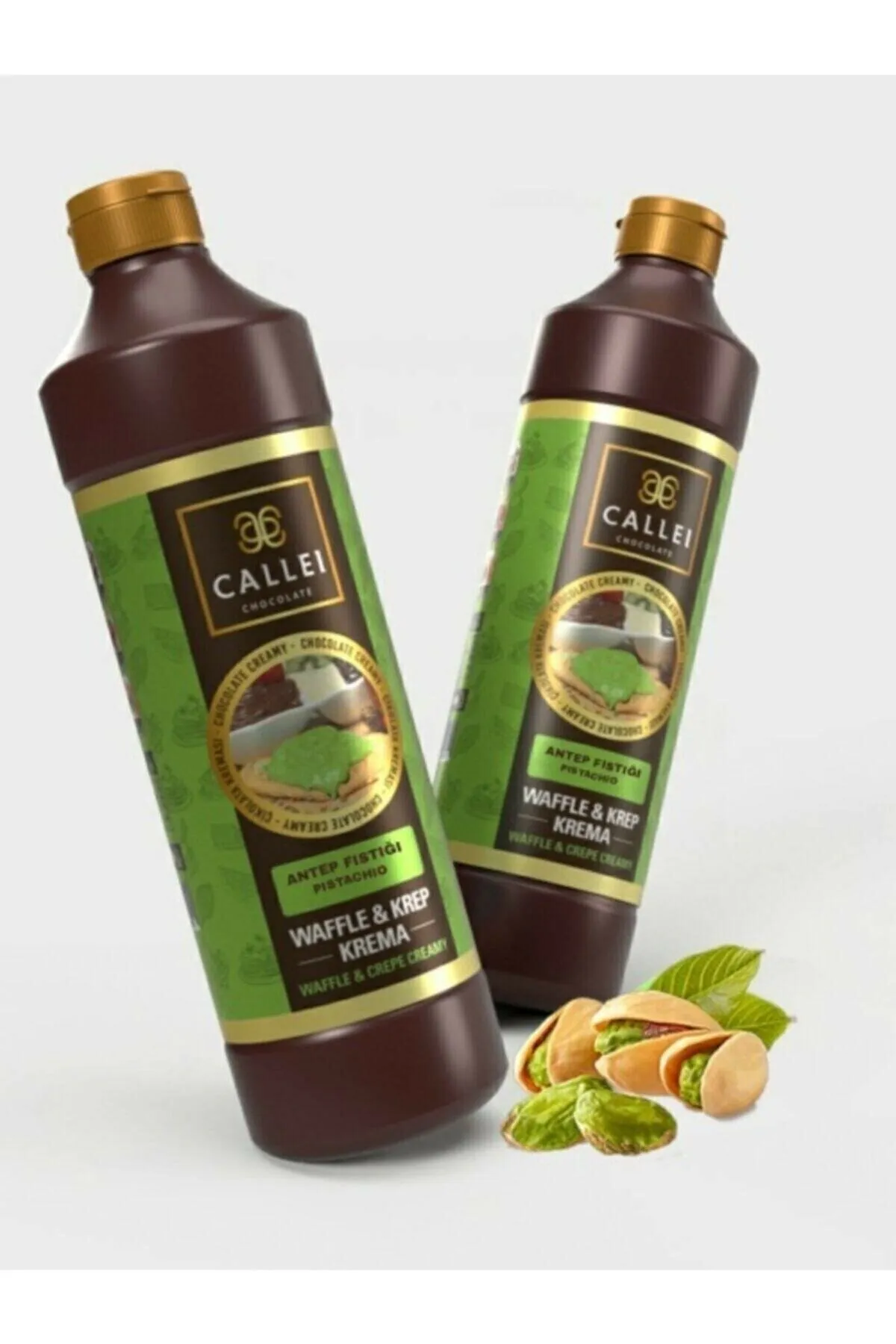 Waffle Sos Callei Şişe 1000 gr Antep Fıstık Waffle Sos Callei Şişe 1000 gr Antep Fıstık